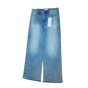 Risen Jeans Size 15/32 Distressed  Flared Wide Leg Denim Jeans NWT